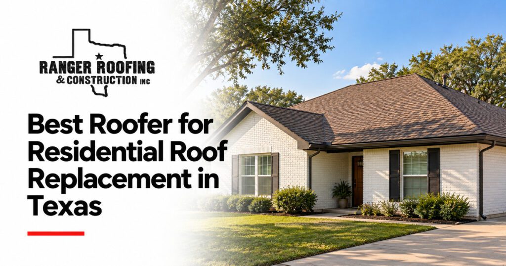 Ranger Roofing & Construction graphic: Best Roofer for Residential Roof Replacement in Texas