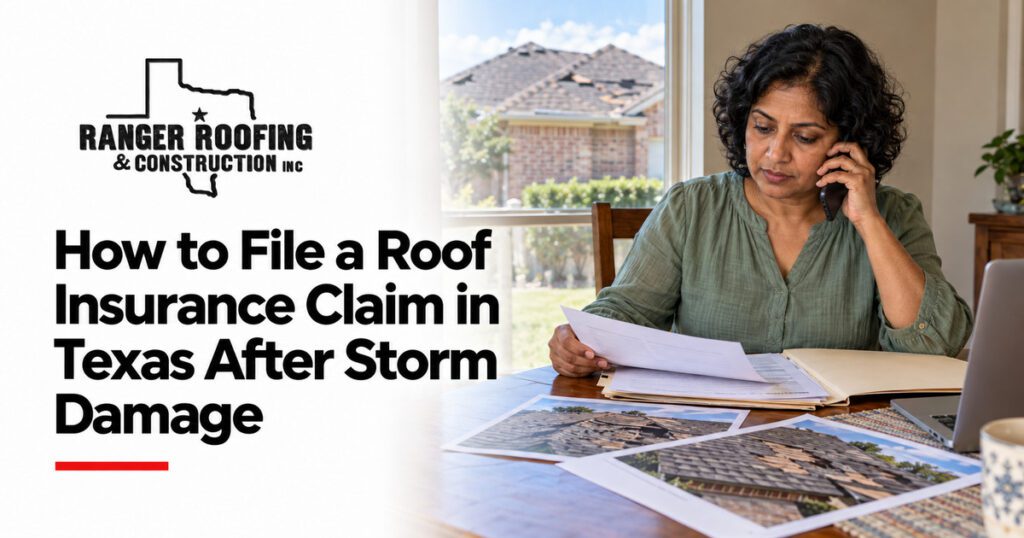 Ranger Roofing & Construction graphic: How to File a Roof Insurance Claim in Texas After Storm Damage