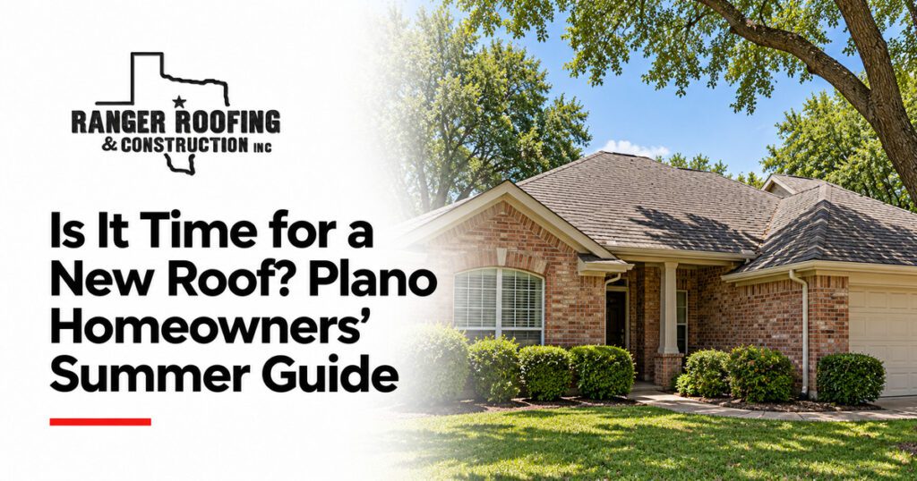 Ranger Roofing & Construction graphic: Is It Time for a New Roof? Plano Homeowners’ Summer Guide