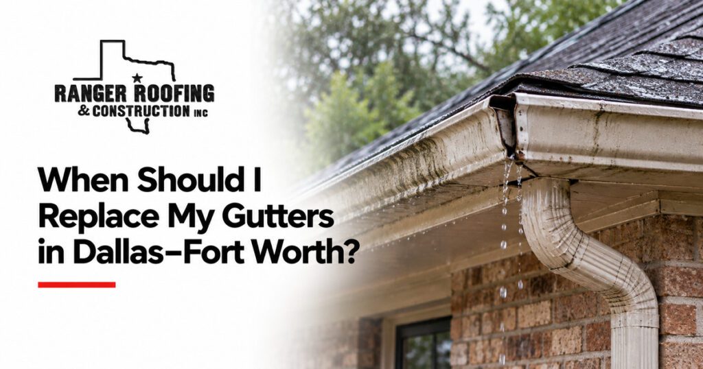 Ranger Roofing & Construction graphic: When Should I Replace My Gutters in Dallas–Fort Worth?